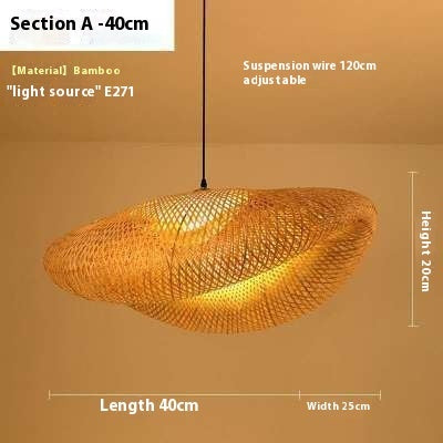 Bamboo Manual Zen Study Chandelier