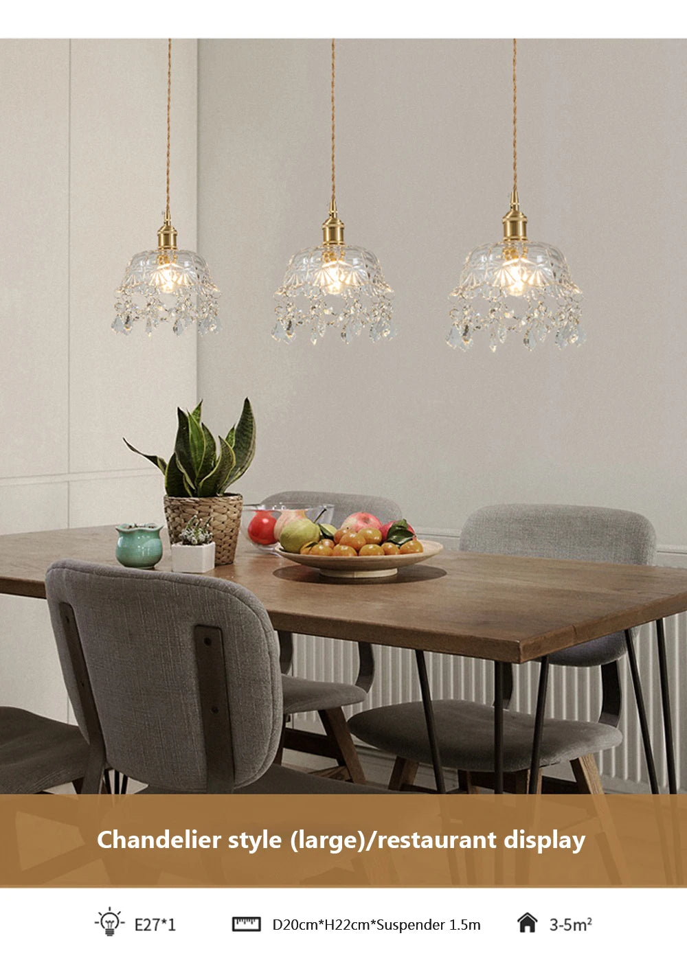 Modern Glass Pendant Lamp - Restaurant Suspension Chandelier for Living Room Dining Room Bedroom Light Fixtures Home Decor Hanging Lamp