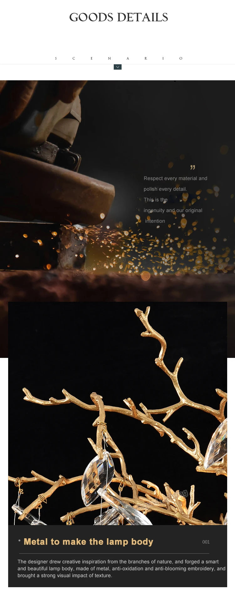 Luxury Crystal Chandelier  Elegant Metal Hanging Lamp for Dining Room Living Room  Hotel Décor in Gold Finish