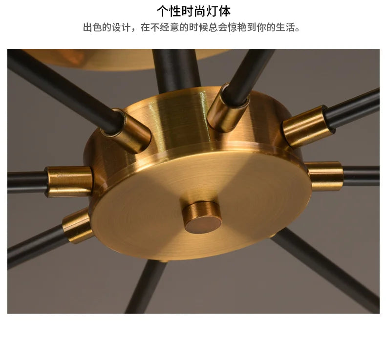 Ash Glass Ball Chandelier - Elegant Hanging Light for Bedroom Living Room Restaurant