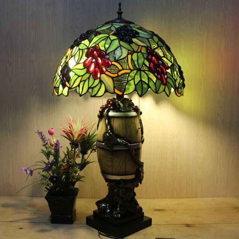 Antique Grape Vine Table Lamp - 16 Elegant Vintage Desk Light for Living Room Decor