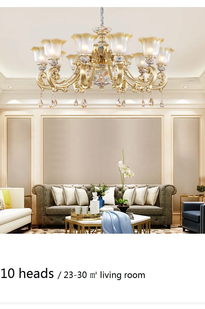 Luxurious European Resin Chandelier for Living Room  Dining Room - Elegant Villa Lighting