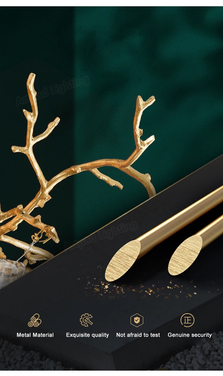 Luxury Crystal Chandelier  Elegant Metal Hanging Lamp for Dining Room Living Room  Hotel Décor in Gold Finish