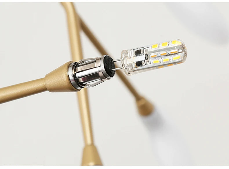 Modern Firefly Chandelier - Luxurious Gold  Black Tree Branch Light for Elegant Home Decor