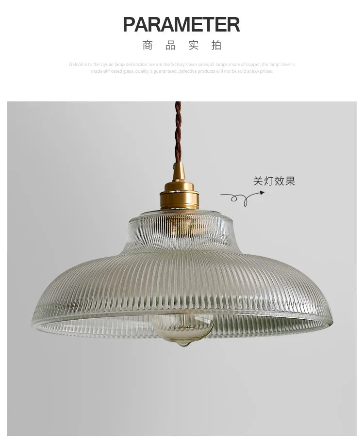 Japanese Brass Semicircular Glass Chandelier - Nordic Simple Bed and Bedroom Hallway Balcony Bar Dining Room Light