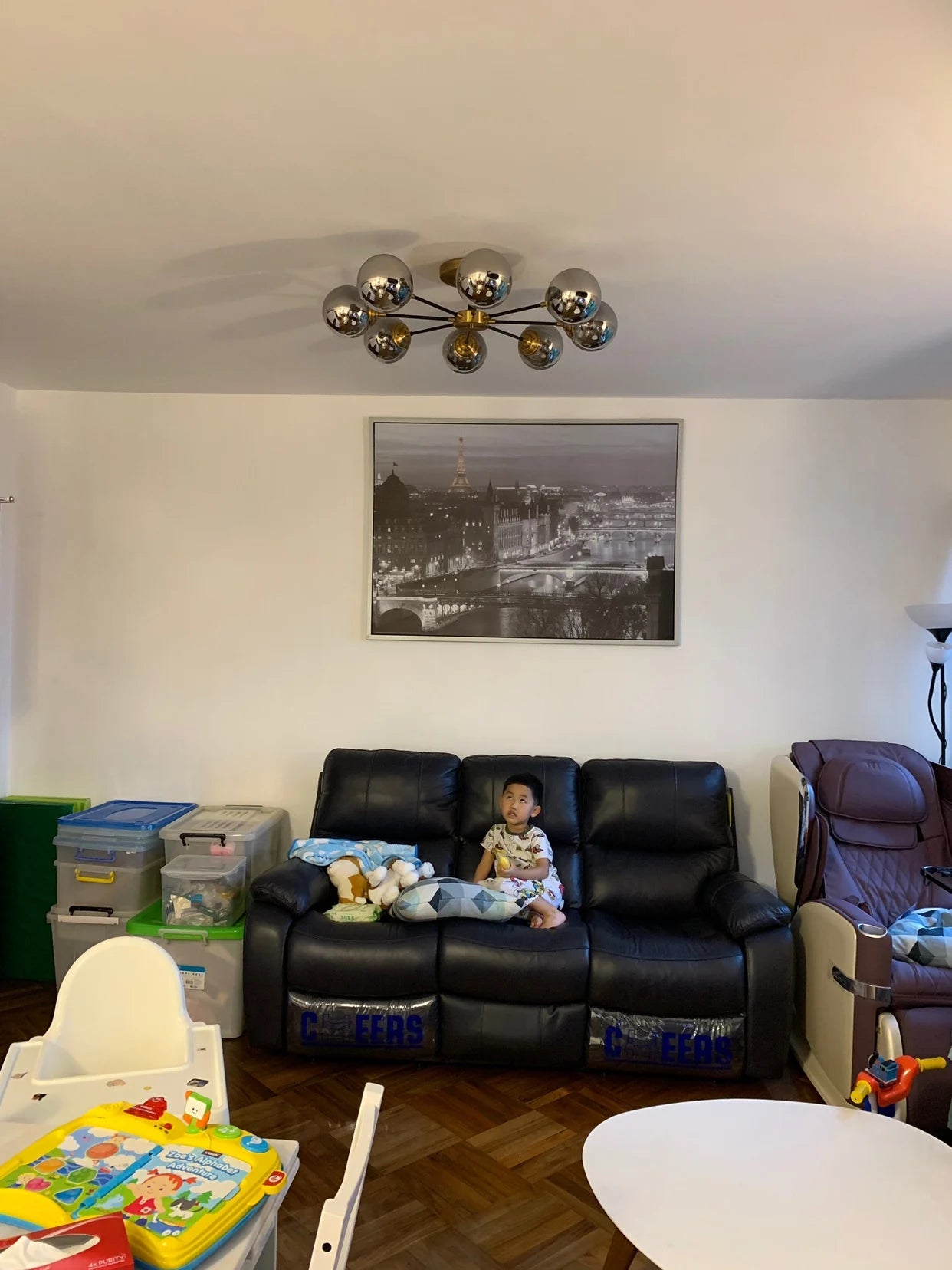 Ash Glass Ball Chandelier - Elegant Hanging Light for Bedroom Living Room  Restaurant