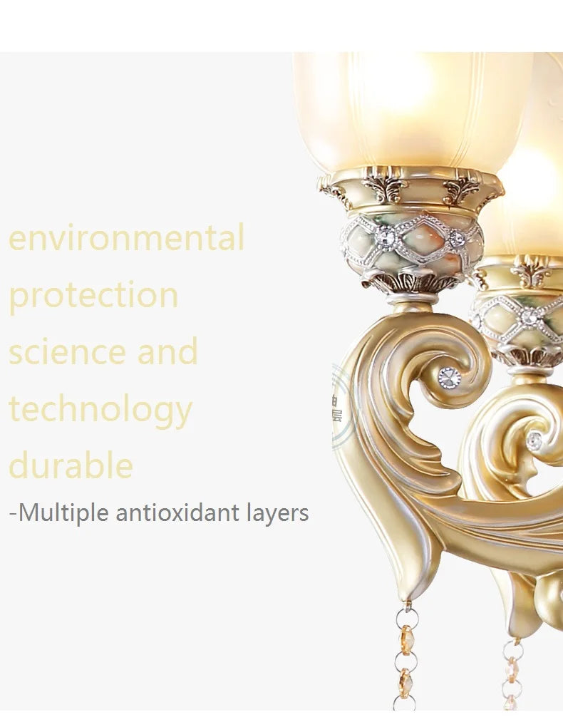 Luxurious European Resin Chandelier for Living Room  Dining Room - Elegant Villa Lighting