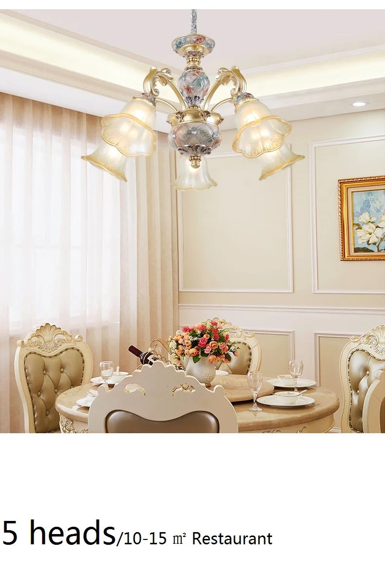 Luxurious European Resin Chandelier for Living Room  Dining Room - Elegant Villa Lighting