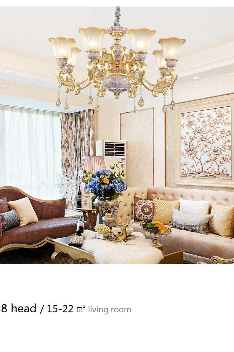 Luxurious European Resin Chandelier for Living Room  Dining Room - Elegant Villa Lighting