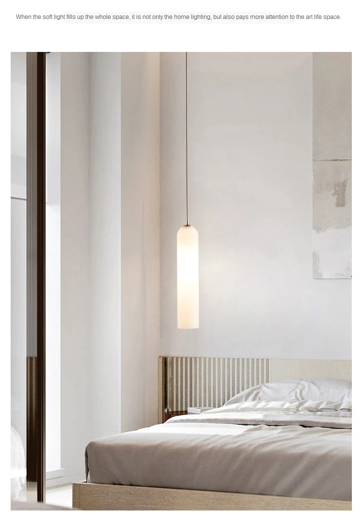 Modern Pendant Lamp LED Glass Nordic Hanging Lighting Fixtures Suspension  Creative Living Bedside Bedroom Indoor Chandeliers