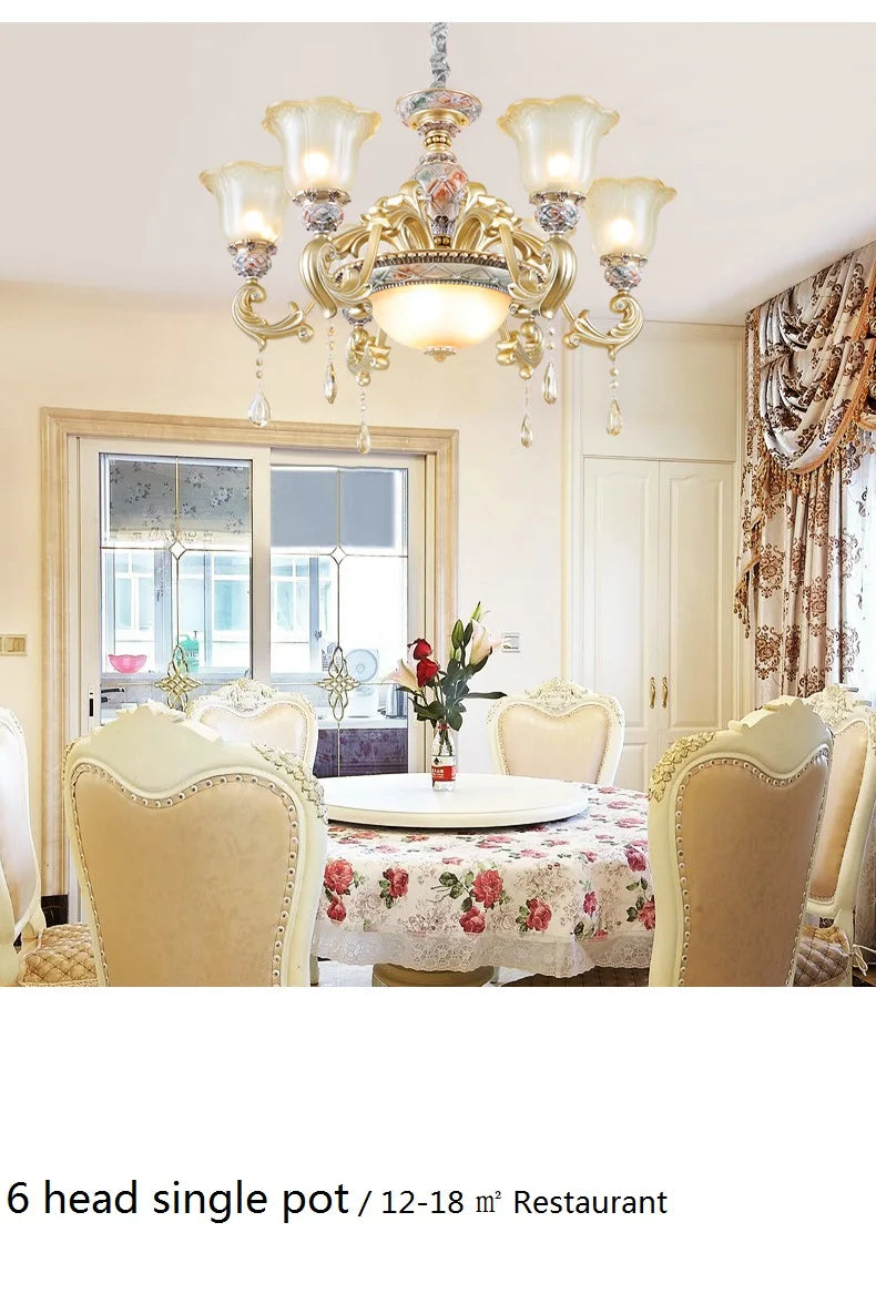 Luxurious European Resin Chandelier for Living Room  Dining Room - Elegant Villa Lighting