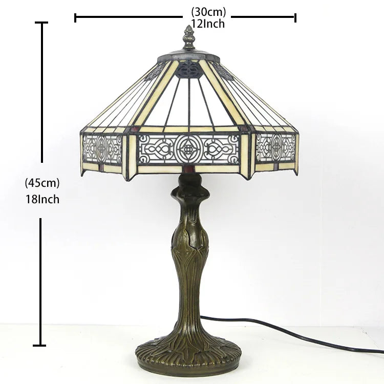Crystal Yellow Tiffany Style Table Lamp with Stained Glass Shade  Elegant LED Bedside Lighting