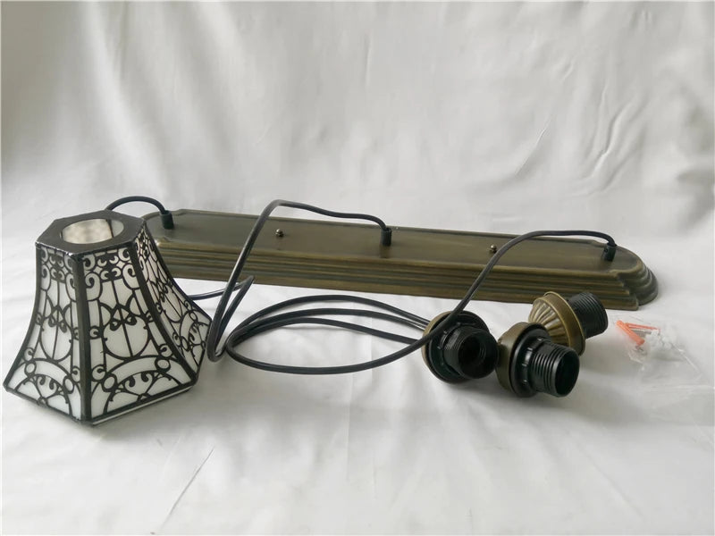 Baroque Stained Glass Pendant Light - 3-Light LED Suspension Fixture for Dining Room Kitchen  Hotel