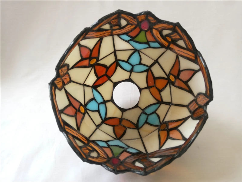 Baroque Stained Glass Pendant Light - 3-Light LED Suspension Fixture for Dining Room Kitchen  Hotel