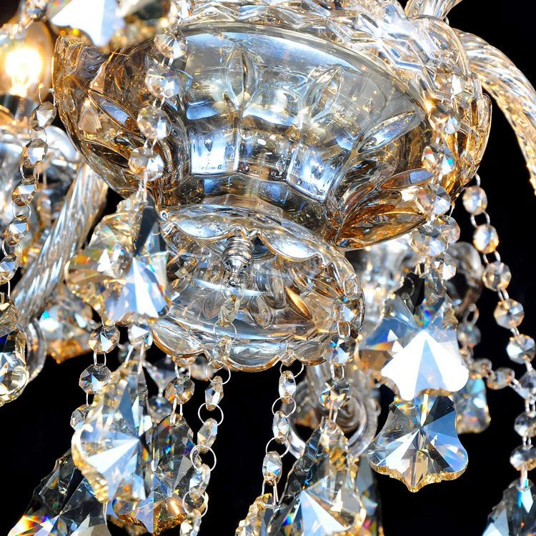 Large Modern Crystal LED Chandelier with 6/8/10/15/18 Arms in GoldSilver - Elegant K9 Lighting Fixture for Living Room