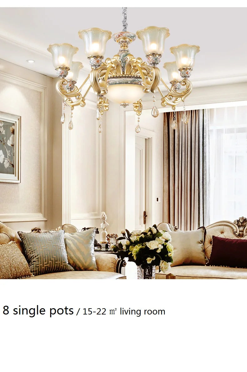 Luxurious European Resin Chandelier for Living Room  Dining Room - Elegant Villa Lighting