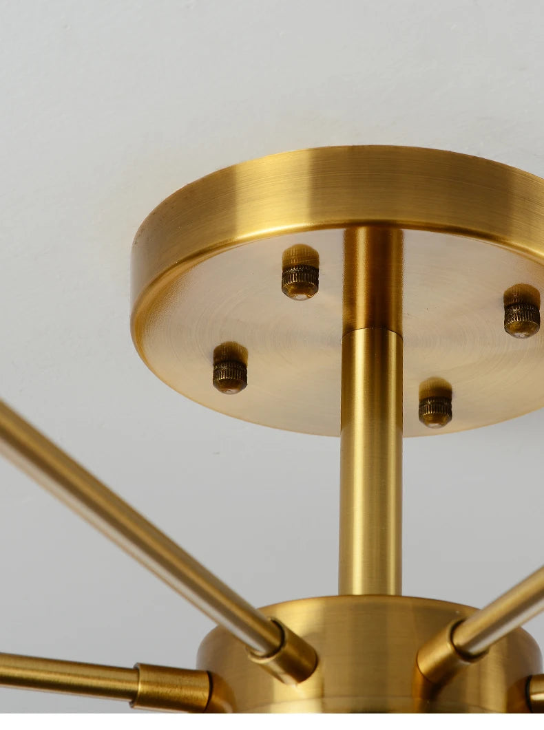 Ash Glass Ball Chandelier - Elegant Hanging Light for Bedroom Living Room Restaurant