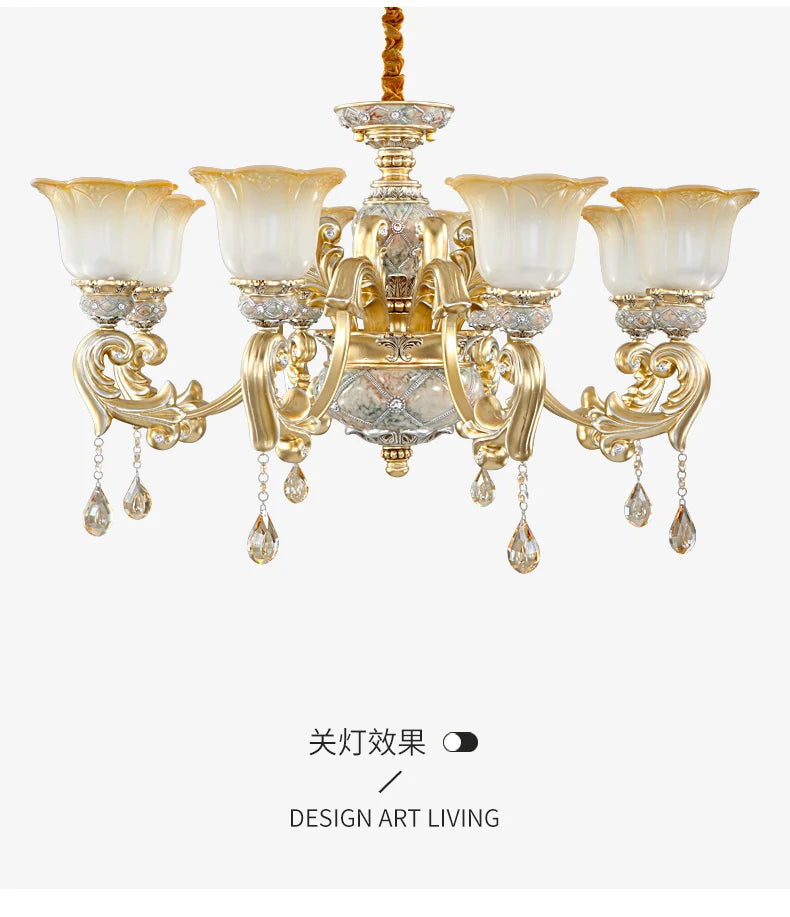 Luxurious European Resin Chandelier for Living Room  Dining Room - Elegant Villa Lighting