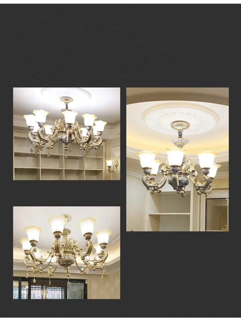Luxurious European Resin Chandelier for Living Room  Dining Room - Elegant Villa Lighting