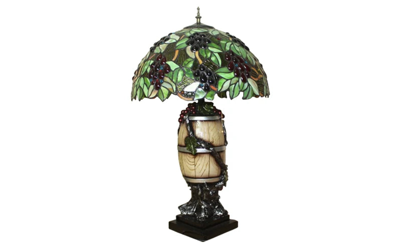 Antique Grape Vine Table Lamp - 16 Elegant Vintage Desk Light for Living Room Decor