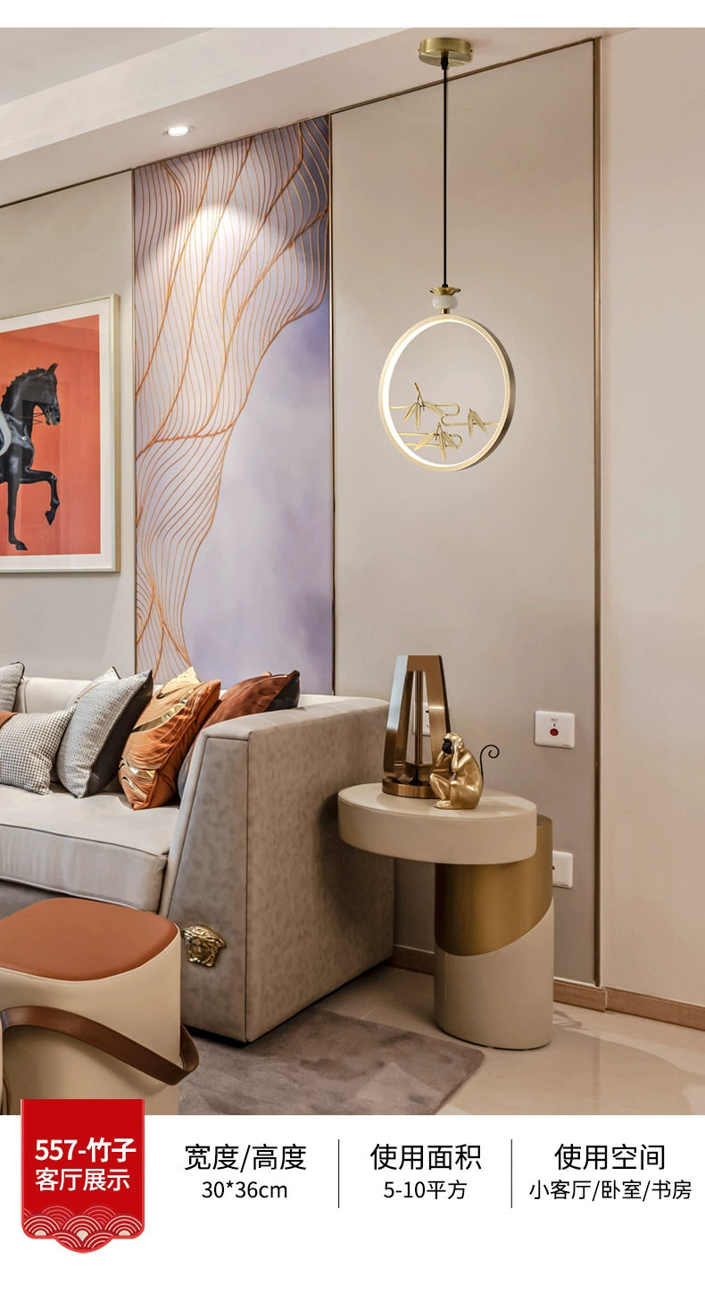 Elegant Copper Bedside Chandelier - Simple Luxury Droplight for Bedroom and Dining Room