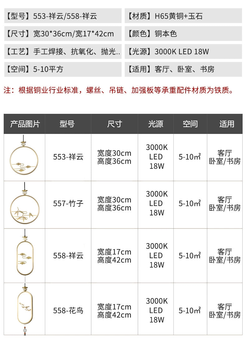 Elegant Copper Bedside Chandelier - Simple Luxury Droplight for Bedroom and Dining Room