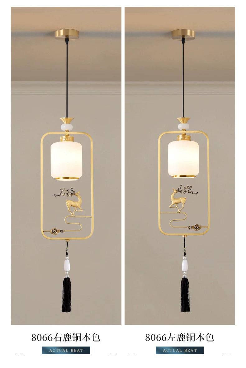 Elegant Copper Bedside Chandelier - Simple Luxury Droplight for Bedroom and Dining Room