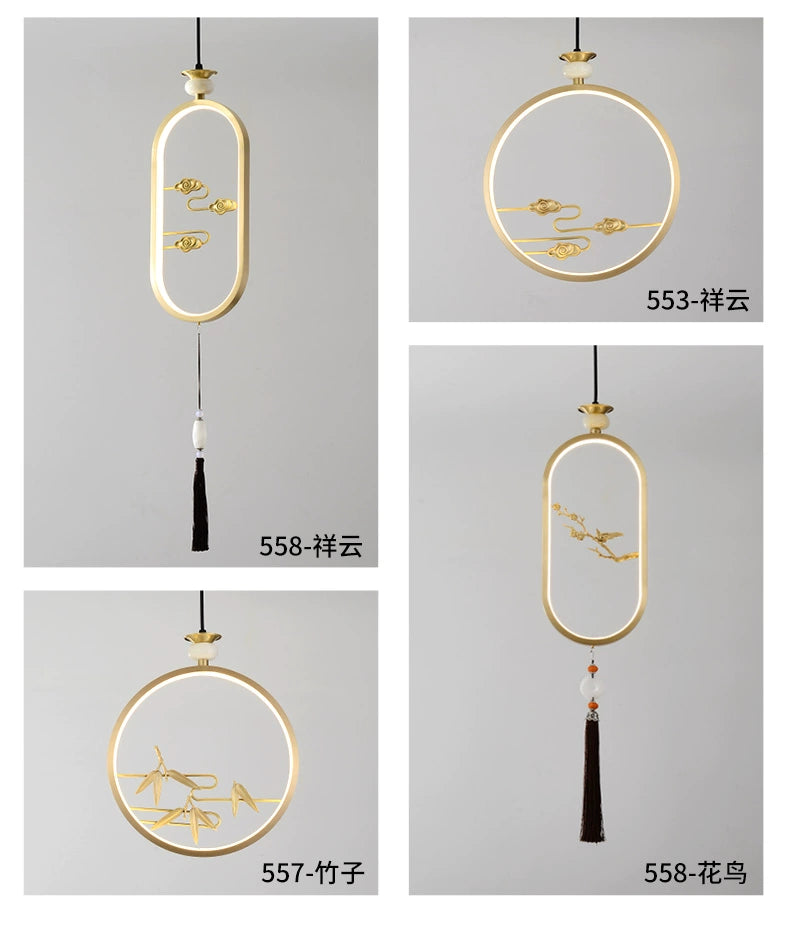 Elegant Copper Bedside Chandelier - Simple Luxury Droplight for Bedroom and Dining Room