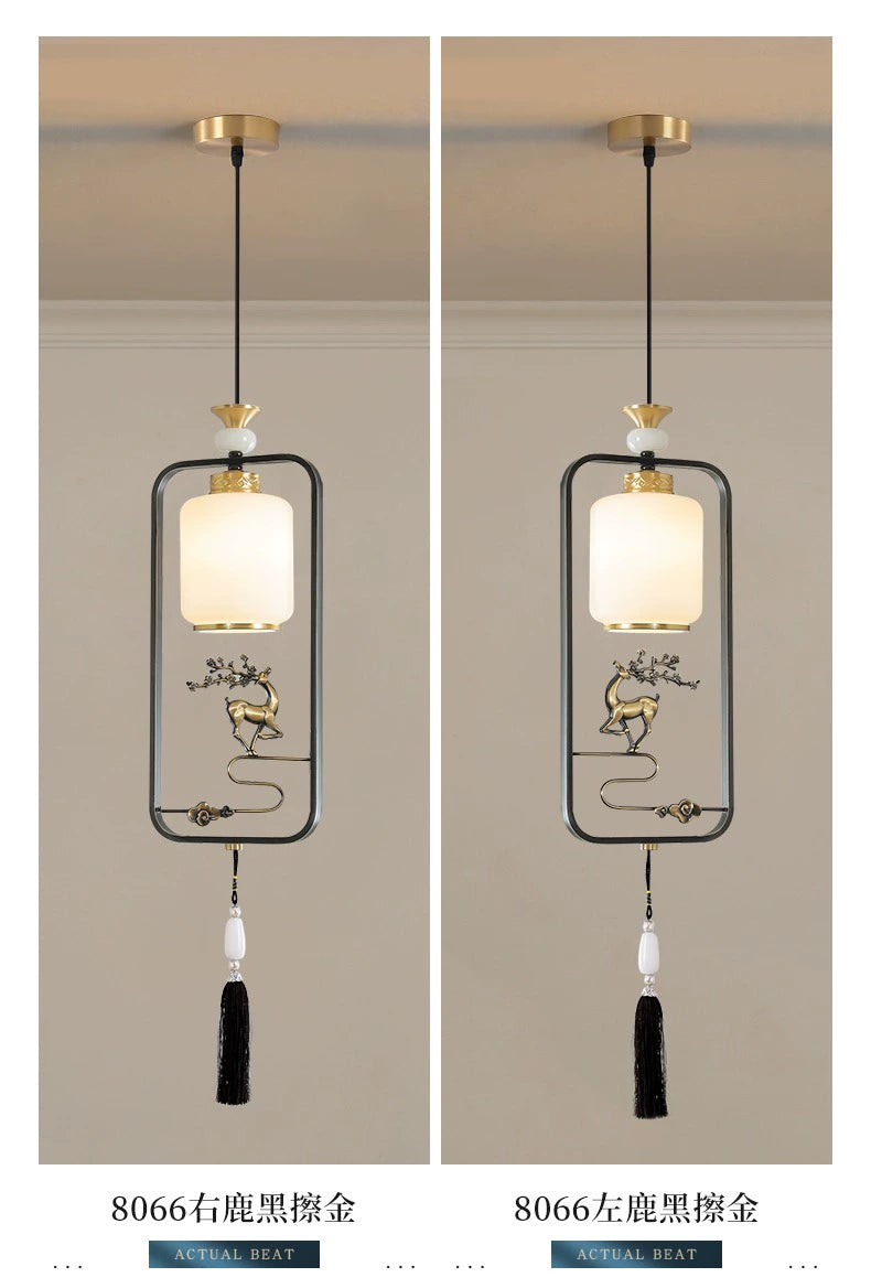 Elegant Copper Bedside Chandelier - Simple Luxury Droplight for Bedroom and Dining Room