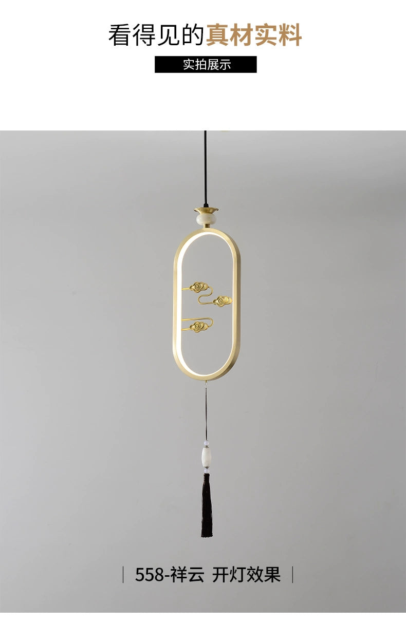 Elegant Copper Bedside Chandelier - Simple Luxury Droplight for Bedroom and Dining Room
