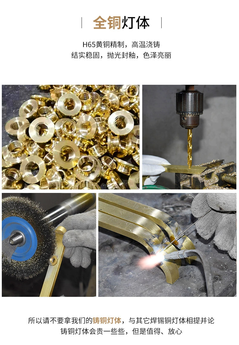 Elegant Copper Bedside Chandelier - Simple Luxury Droplight for Bedroom and Dining Room