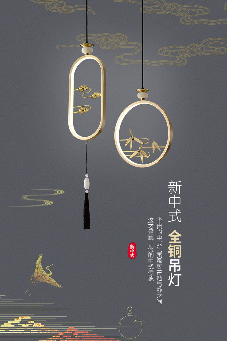 Elegant Copper Bedside Chandelier - Simple Luxury Droplight for Bedroom and Dining Room