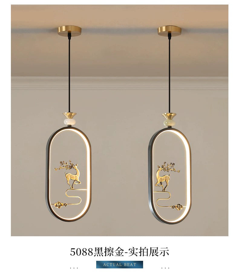 Elegant Copper Bedside Chandelier - Simple Luxury Droplight for Bedroom and Dining Room