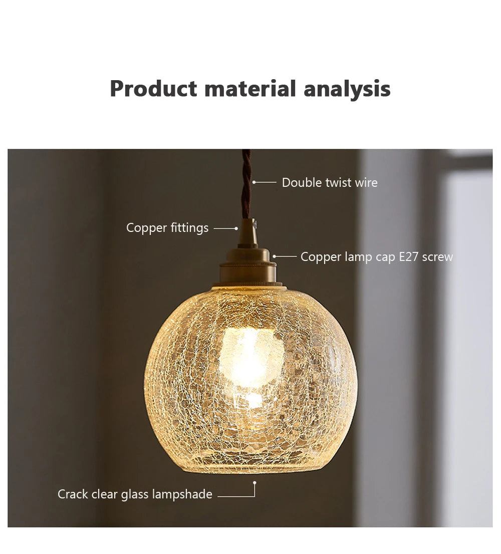 Glass Pendant Light Nordic Dining Room Retro Chandeliers Creative Minimal Transparent Lampshade For Restaurant Lamp Lustre