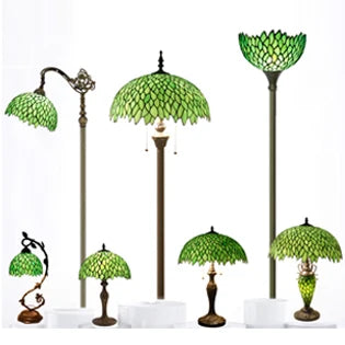 Green Wisteria Stained Glass Floor Lamp - 66 Corner Torch with 12 Shade Elegant Lighting