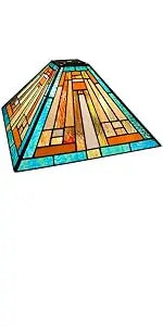 Mission Style Green Stained Glass Floor Lamp - Antique Double Light Reading Lamp with Handcrafted Elegance for Home Decor