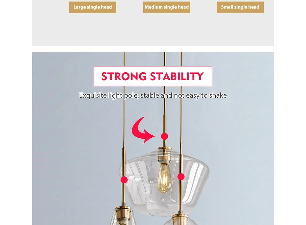 Amber Glass Chandelier Pendant Light for Dining Room Living Room Bedroom Hotel Cafe and Bar Decor