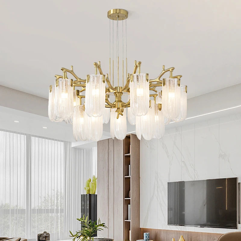 Luxury Villa Living Room Crystal Chandelier Home Indoor Lighting Decor Ceiling Chandelier Bedroom Study Crystal Light