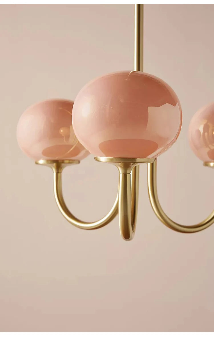 Pink Glass Balls Chandelier Elegance Design for Home and Commercial Space