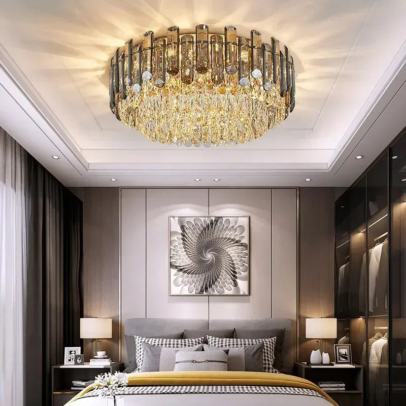 LED Crystal Chandeliers - Gold Luxury Lighting for Dining Living Room Bedroom and Kitchen Island - Indoor Hanging Light