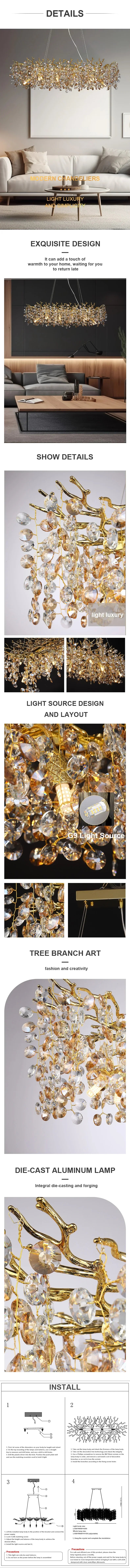 Crystal Pendant Chandelier LED Light Fixture for Dining Room  Restaurant - Elegant Sunflower Design