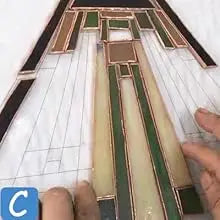 Mission Style Green Stained Glass Floor Lamp - Antique Double Light Reading Lamp with Handcrafted Elegance for Home Decor