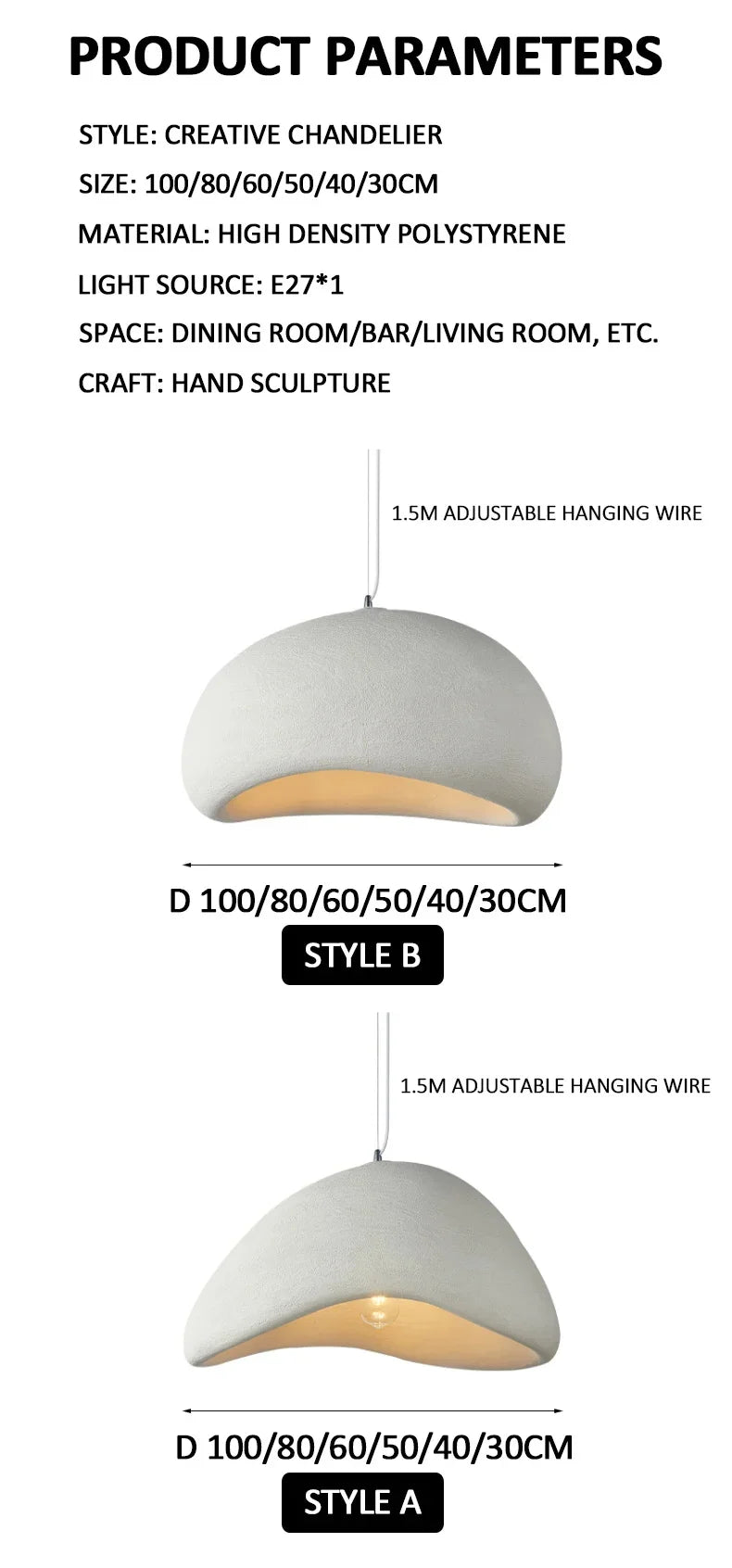 Japanese Style Ceiling Chandelier Modern Dining Table Pendant Light for Living Room Bedroom Loft Hanging Lamp