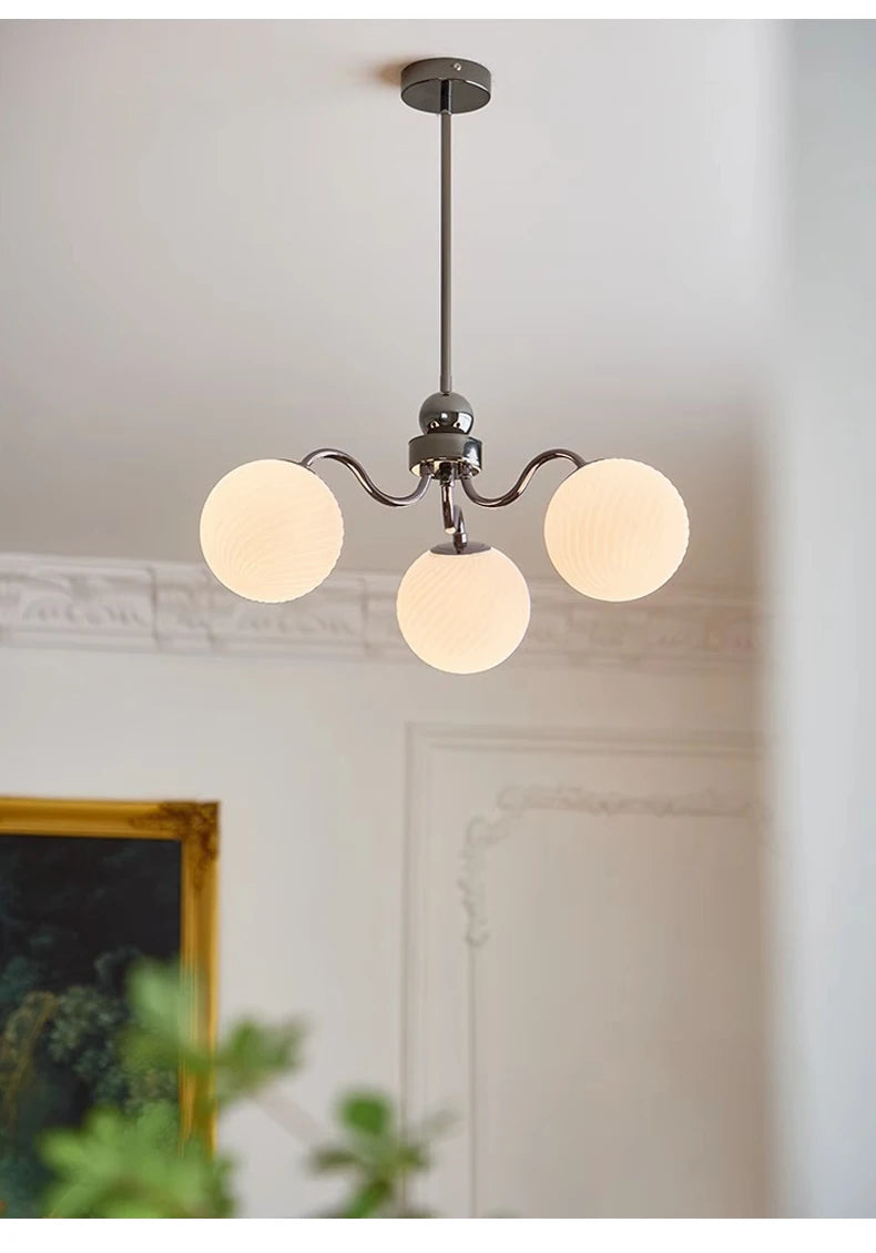 Glass Ball Chandelier for Modern Bedroom Home Decor - Elegant Hanging Light Fixture