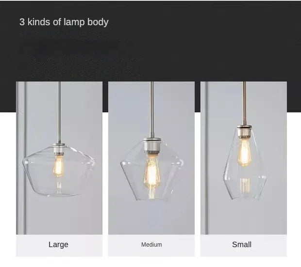 Minimalist Dining Room Chandelier Bedside Lamp Kitchen Bar Table Lamp Bedroom Lighting Glass Light Luxury Nordic Lamps