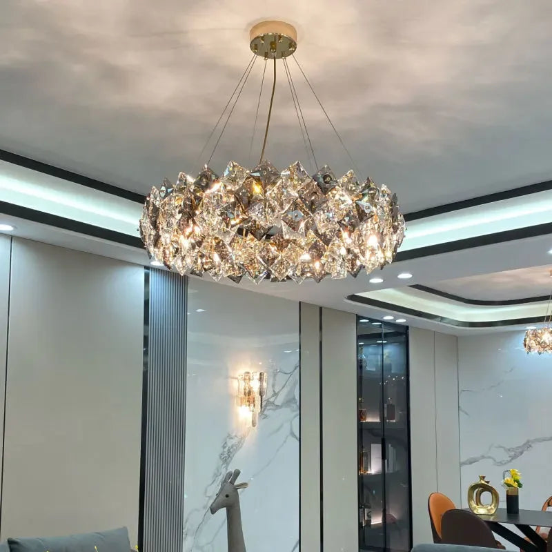 Postmodern Crystal Chandelier for Living Room  Bedroom - Elegant Three-Color Design for Home  Restaurant