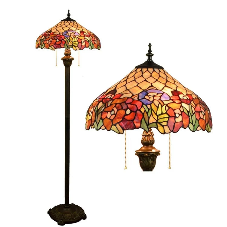 Rose Design Stained Glass Floor Lamp for Living Room Dining Room or Bedroom  Elegant Lighting for Bar or Club