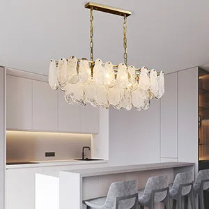 Crystal Luxury Pendant Lamp Glass Metal LED Chandeliers for Living Room and Dining Room Decoration Hanging Ceiling Light Fixture
