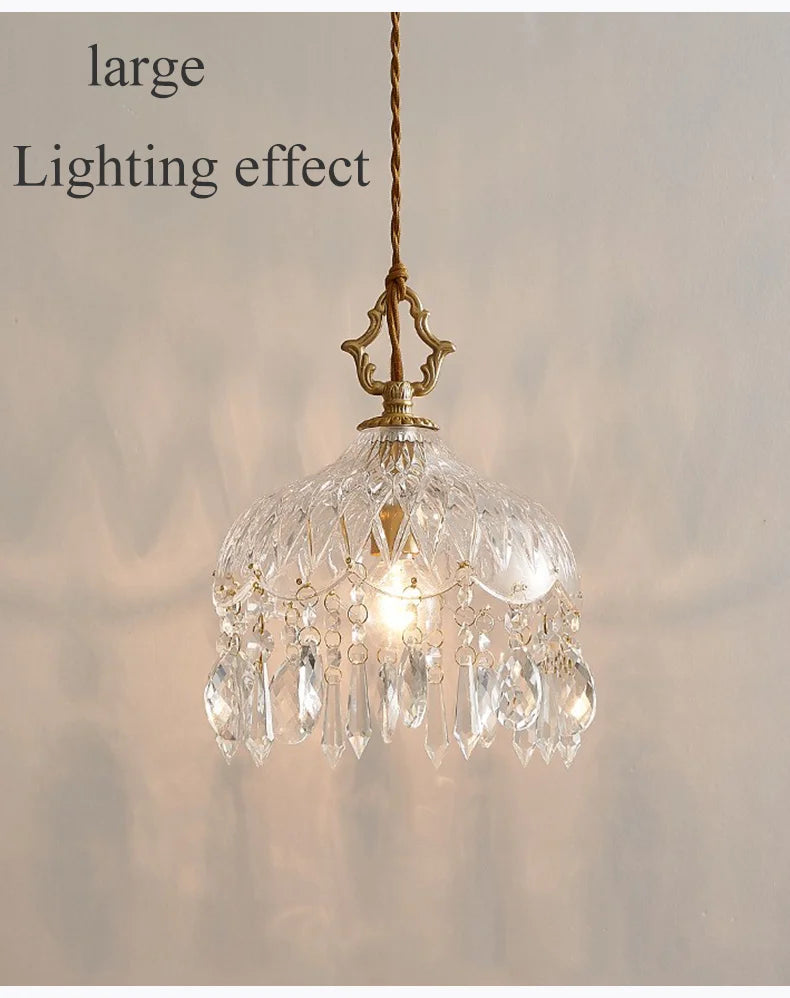 Modern LED Pendant Light Crystal Chandeliers Bedroom Luxury Glass Lamp for Home Decor Suspension Hanging Lights Fixtures