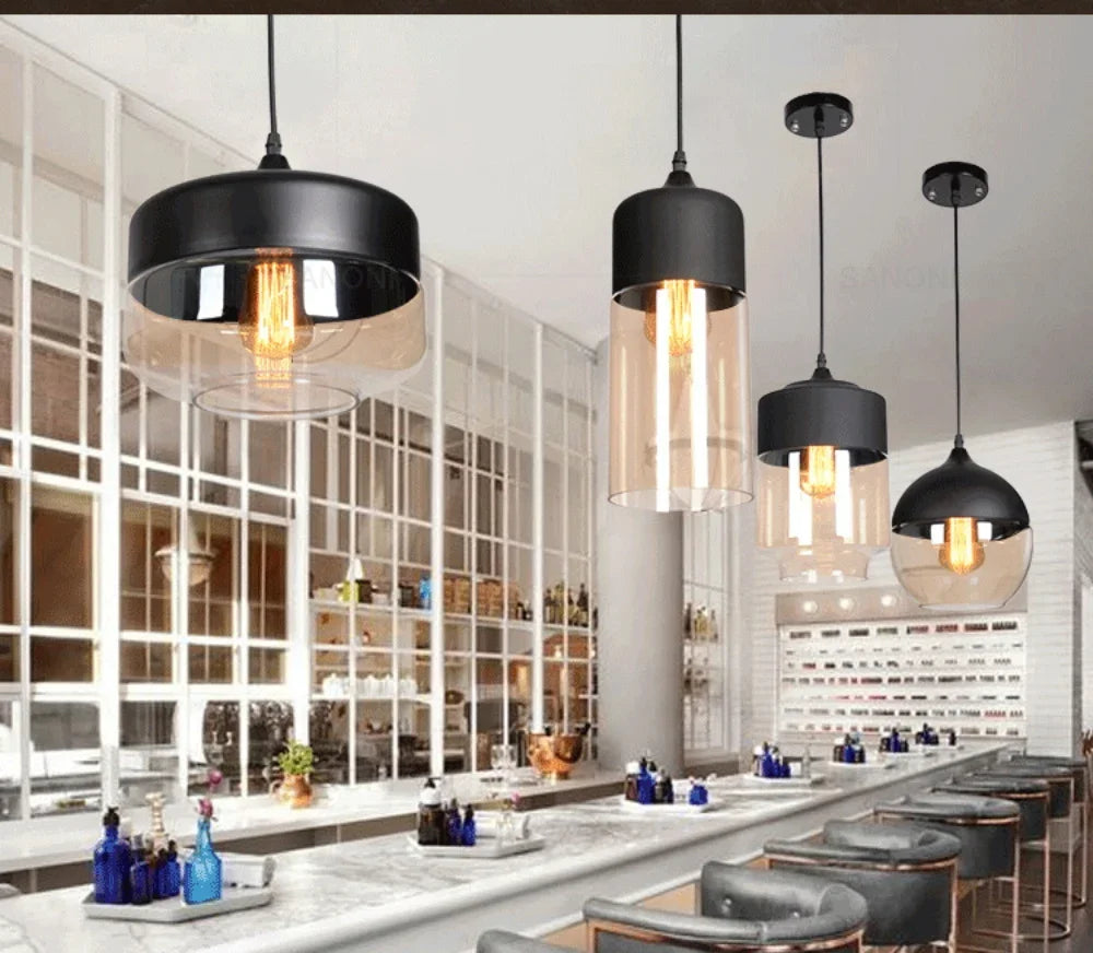 Modern LED Pendant Light Fixtures Nordic Glass Wood Chandelier for Living and Dining Room Light Bedroom Wood Color Hanging Lamp